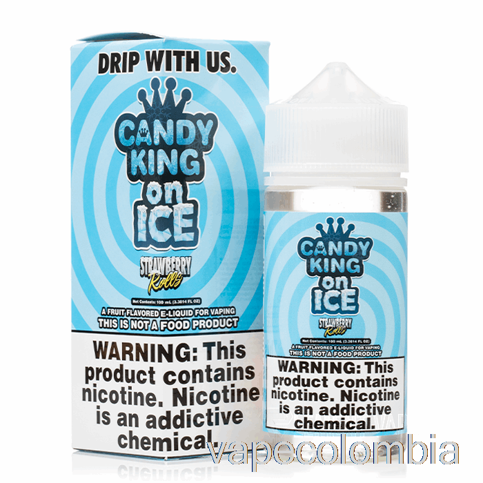 Rollos De Fresa Helado Desechables Vape - Candy King On Ice - 100ml 6mg